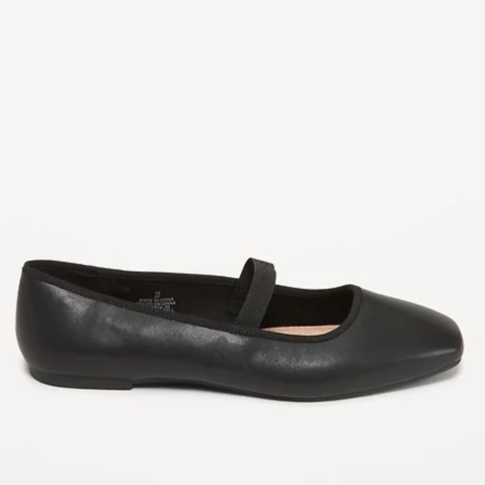 Old Navy Vintage Y2K Black Leather Ballet Mary Jane Flats Women's Size 11